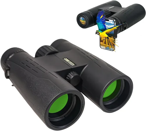 BAK-4 - Prismáticos HD de 10 x 42 pulgadas para adultos de alta potencia, lente FMC profesional, binoculares de visión grande con visión clara de