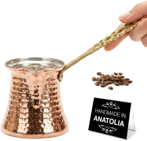 Miniatura 11 de Cafetera turca Hakan Hervidor de agua para estufa, cafetera, calentador de mantequilla, chocolate y leche Calentamiento uniforme y rápido