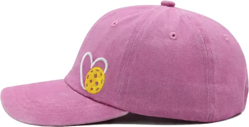 Miniatura 5 de Sombrero de pickleball para mujeres y hombres, gorra de béisbol ajustable con corazón bordado