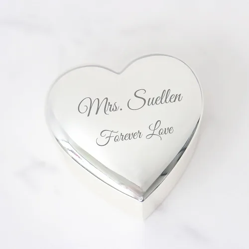 Miniatura 2 de Caja de recuerdo de joyería de corazón personalizada, aniversario para amiga, compañera de trabajo, esposa o hija, regalos con nombre grabado