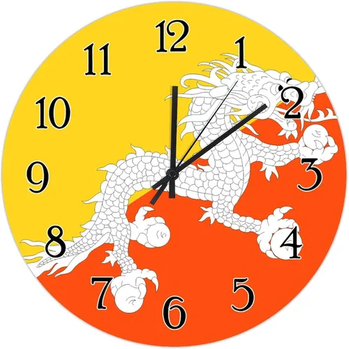 Miniatura 23 de Reloj de pared de madera con bandera de Chile, reloj de pared de cuarzo de calidad, funciona con pilas, silencioso de 12 pulgadas, reloj de pared