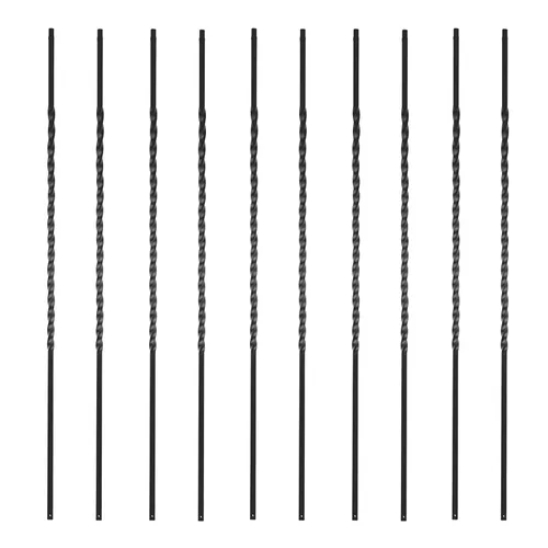 Miniatura 5 de S09 - Juego de 10 balaustres de hierro forjado, barandilla de escalera en espiral para cubiertas, barandilla de escalera en espiral de 1/2 pulgada