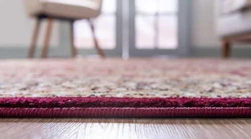 Miniatura 5 de Unique Loom - Colección Voyage - Alfombra redonda tradicional oriental, marrón, Polipropileno, Marrón/Rojo