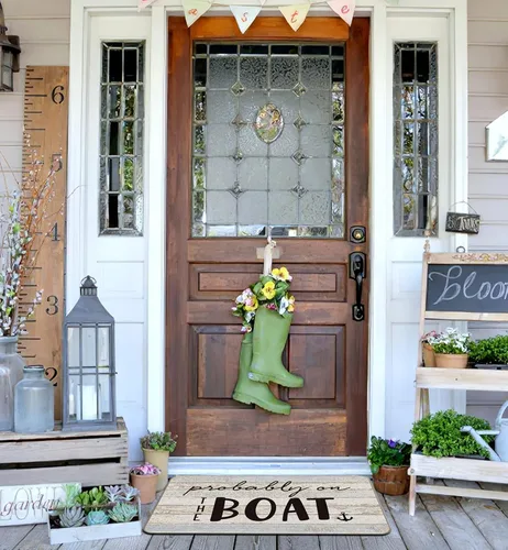 Miniatura 4 de Probably On The Boat Anchor - Tapete para puerta de entrada con citas divertidas de 17 x 30 pulgadas, decoración náutica para puerta delantera