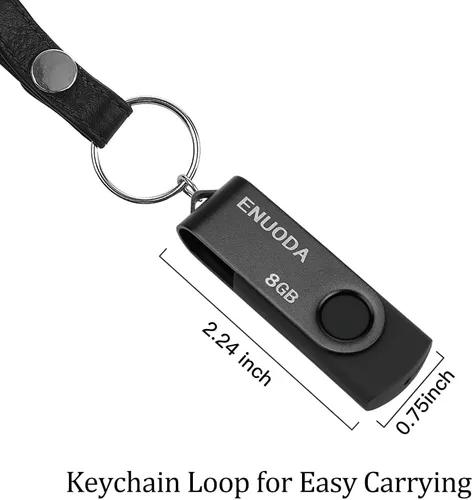 Miniatura 6 de Unidad flash de 8 GB, paquete de 2 unidades de memoria ENUODA Thumb Drives de 8 GB, diseño giratorio USB 2.0, unidad de bolígrafo