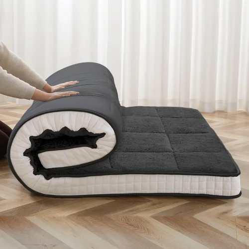 Miniatura 13 de colchón de futón japonés de 10 cm para piso, colchón plegable de piso tamaño individual - almohadilla de espuma viscoelástica para dormir