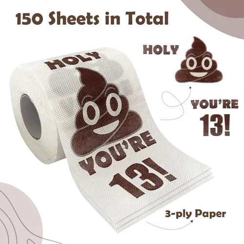 Miniatura 5 de Decoraciones de cumpleaños número 13 para niños y niñas, ideas de regalos de 13 años para él y ella, rollo de papel higiénico de broma divertida, 13