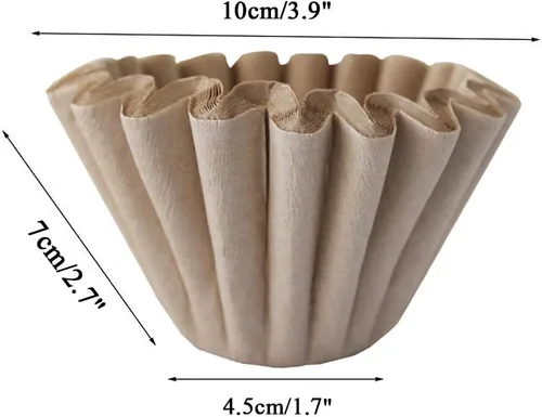Miniatura 2 de Filtros de café para cesta de 1 a 4 tazas, filtro biodegradable marrón natural, papel sin blanquear para uso en la oficina en casa, flores de filtro