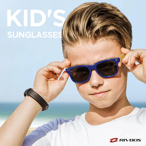 Miniatura 2 de Lentes de sol de goma Rivbos RBK004, flexibles, para niños lentes para bebés y niños de 3-10 (vidrio espejado disponible).