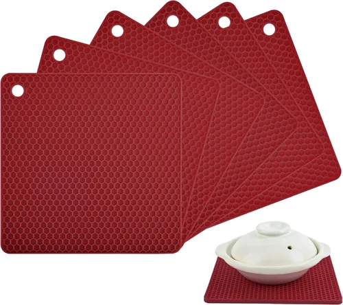 Miniatura 10 de Salvamanteles de silicona para ollas, salvamanteles para ollas y sartenes calientes, salvamanteles multiusos resistentes al calor para platos
