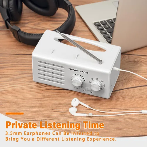 Miniatura 7 de Radio AM FM portátil, radio transistor Goodes enchufable de pared con batería con la mejor recepción, altavoz fuerte, excelente sonido, radios