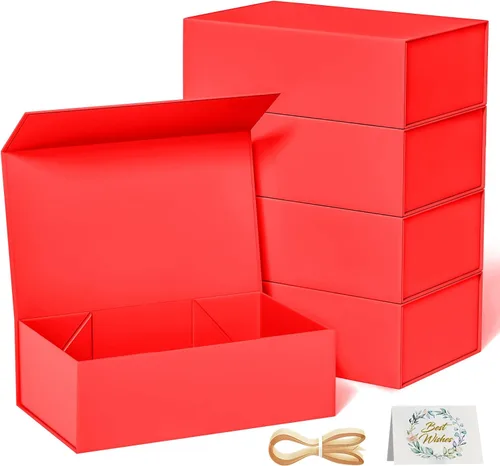 Miniatura 11 de RYDDOY Caja de Regalo Negra, 9.5x6x3'' Cajas de Regalo para Regalos con Tapas Cierre Magnético Rectangular Plegable para Caja de Propuesta