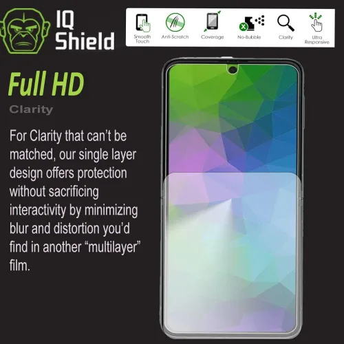 Miniatura 8 de IQShield Paquete de 2 protectores de pantalla para Samsung Galaxy Z Flip 3 5G (no vidrio), fácil de instalar, ultra fino, antiarañazos