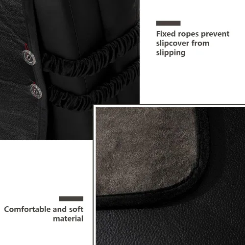 Miniatura 3 de STONECREST - Funda para silla reclinable, funda de piel sintética, se mantiene en su lugar (negro 2, sillón reclinable regular de 23 pulgadas)