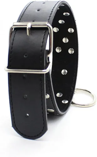 Miniatura 4 de chenyesun Gargantilla de cuello con correa, piel sintética ajustable gargantilla, anillo tórico punk cuello collar collar collar collar remache