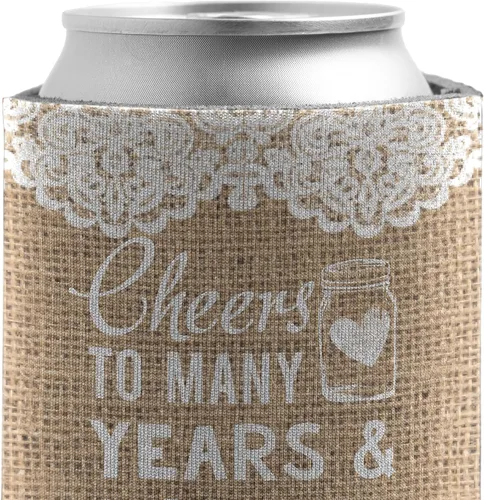 Miniatura 6 de VictoryStore Personalizado Rústico Boda Puede Enfriador Saludos a Muchos Años Y Cervezas Frías, Boda Puede Enfriadores Conjunto De