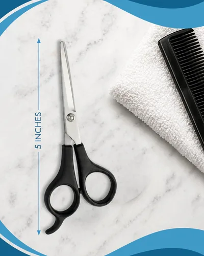 Miniatura 6 de Denco Tijeras de peinado de 5 pulgadas – Tijeras de corte de cabello de acero inoxidable de alta calidad con cuchillas de borde afilado y mango