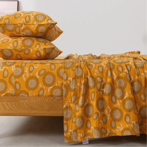 Miniatura 86 de FADFAY Juego de sábanas tamaño King, 100% algodón, elegante ropa de cama de granja con hojas verdes menta y flores blancas, sábana suave