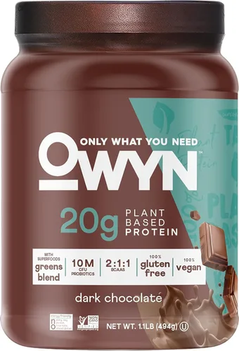 OWYN Only What You Need Proteína en polvo a base de plantas, chocolate negro, 1.17 libras