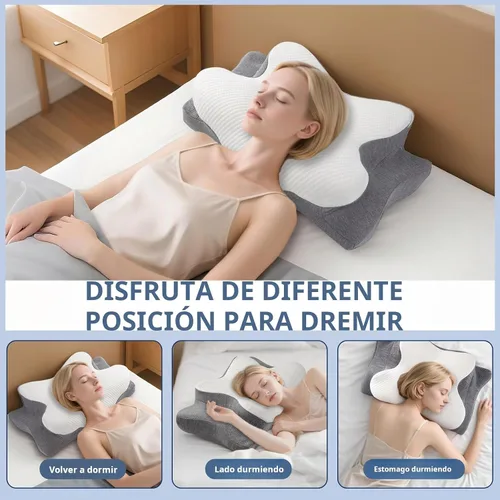 Miniatura 6 de Almohada cervical para cuello y hombros, almohadas ergonómicas de apoyo para el cuello para dormir con alivio del dolor, almohada de espuma Gris