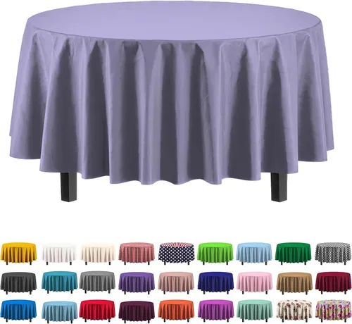 Miniatura 22 de Party Solids Paquete de 4 manteles de plástico color azul aguamarina, 54 x 108 pulgadas, mantel desechable para fiestas y pícnics