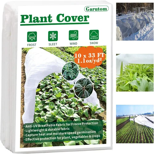 Miniatura 7 de Garutom Cubiertas para Plantas Protección contra Congelación 10 pies x 50 pies 1.1 oz Tela contra Heladas Protección contra Congelación de Plantas