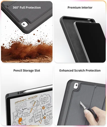 Miniatura 7 de EIP Funda con teclado Bluetooth para iPad de 10.2 pulgadas (7ª/8ª/9ª generación) y iPad Air de 10.5 pulgadas (3ª generación), funda magnética