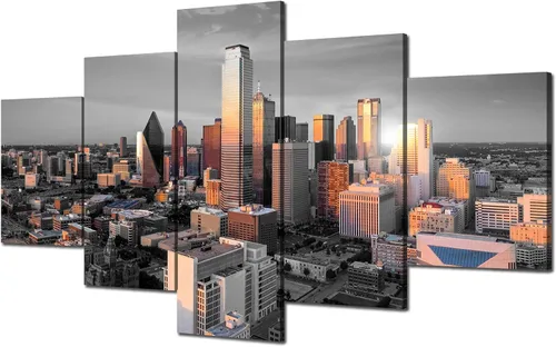 Miniatura 17 de Cawpom Arte de pared de Los Ángeles en blanco y negro, cuadro decorativo para pared, diseño de horizonte de Los Ángeles, póster de palmera, marco