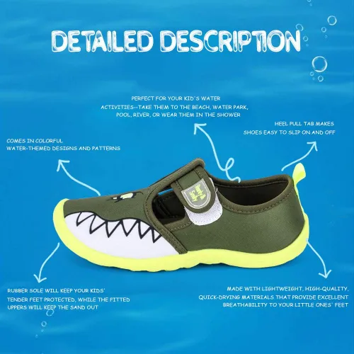 Miniatura 4 de nerteo Zapatos acuáticos para niños y niñas, para playa, natación, piscina, parque acuático y niños pequeños