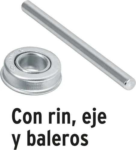 Miniatura 3 de Truper Conjunto de neumático y llanta de carretilla reforzada de 16 pulgadas, incluye eje y rodamientos industriales, rueda de repuesto resistente