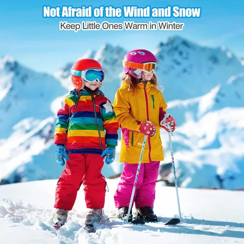 Miniatura 6 de MoKo Manoplas de esquí para niños, guantes de esquí aislados impermeables para niñas y niños, guantes de nieve de invierno para niños