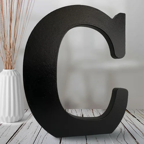 Miniatura 15 de AOCEAN Letras de madera negra de 8 pulgadas Letras de madera sin terminar para decoración de Halloween Letras decorativas de pie Tablero