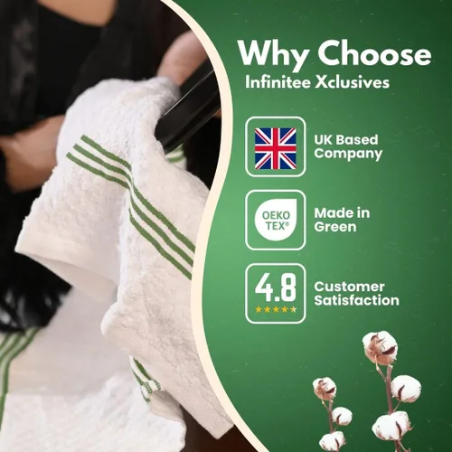 Miniatura 7 de Infinitee Xclusives Toallas de Cocina Premium - [Paquete de 12] Toallas de Mano de Cocina 100% Algodón (15 x 25 Pulgadas) - Paños de Cocina Verde