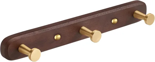 Miniatura 14 de Perchero montado en la pared, perchero colgante de entrada, riel para abrigos de metal y madera con 3 ganchos rústicos para abrigo, bufanda, bolsa