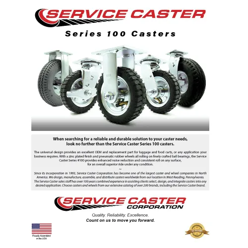 Miniatura 6 de Juego de 4 ruedas neumáticas giratorias de 6 pulgadas, ruedas de goma negra, incluye 2 ruedas giratorias con frenos y 2 rígidas, ruedas resistentes