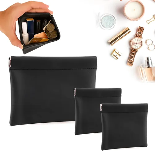 Miniatura 12 de BUSOHA Pequeña bolsa de maquillaje para bolso, mini bolsas de cosméticos portátiles para mujeres, monedero, lápiz labial, organizador de accesorios