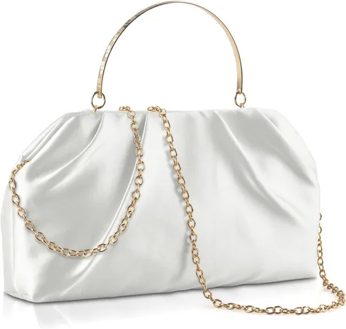 Miniatura 14 de ERKOON Clutch Purse for Women Elegant Pleated Evening Bag Crossbody Shoulder Handbag Envelope Bag with 2 Detachable Chain