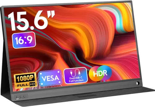 ZSCMALLS Monitor portátil, monitor portátil de 15.6 pulgadas, 1080P FHD, monitor USB-C HDMI, pantalla de computadora IPS segunda pantalla, pantalla