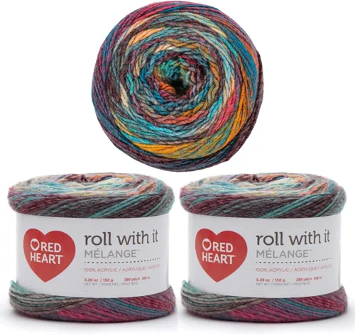 Miniatura 46 de Red Heart Roll with It Sparkle - Hilo de amatista – Paquete de 3 unidades de 5.29 oz/5.3 onzas, mezcla acrílica, 4 medianos (peinado), 561 yardas