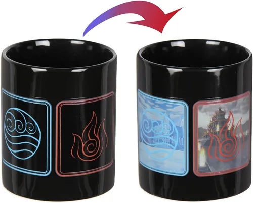 Miniatura 5 de Avatar The Last Airbender Nation Emblems Heat Reactive Color Changing Tea Coffee Mug Cup Cup Cup