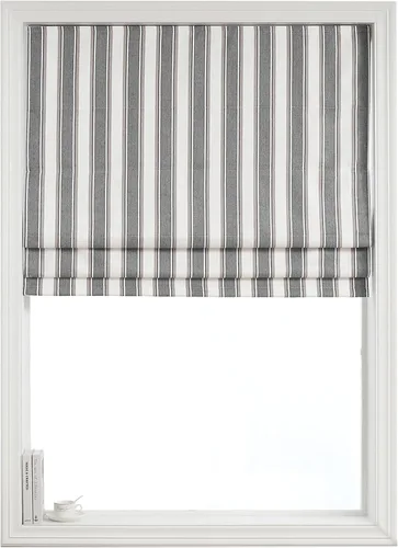 Miniatura 10 de Everyday Celebration Persianas romanas para ventanas, 100% opacas, sin cordones, rayas verticales, persianas de tela tejida, 26 pulgadas de ancho x