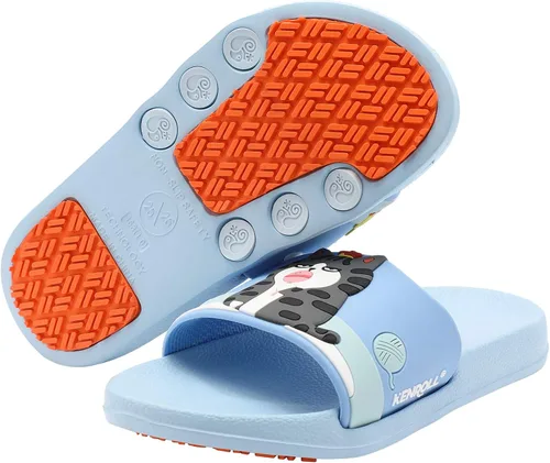 Miniatura 8 de BOPU 3-8 años niñas sandalias diapositivas, lindo perro y gato antideslizante niñas diapositivas niños diapositivas (niños pequeñosniños)