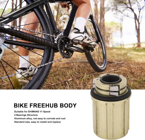 Miniatura 4 de Sorandy Cuerpo de rueda libre de cubo de 11 velocidades, cuerpo Freehub de 11 velocidades con aleación de aluminio, 2 rodamientos, cuerpo Freehub