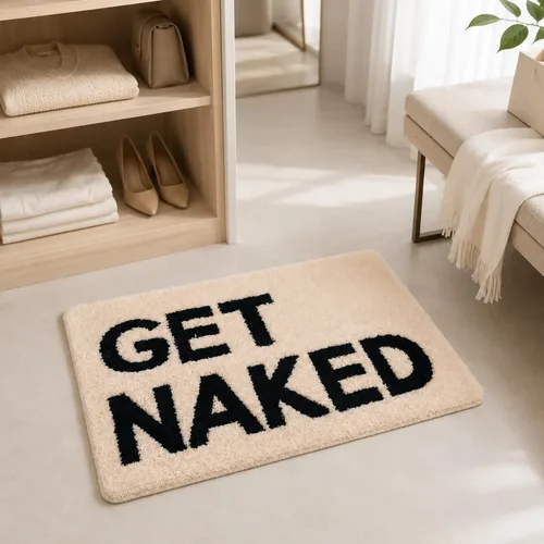 Miniatura 9 de Get Naked - Alfombra de baño antideslizante, bonita alfombra de baño copetuda, alfombra de baño de microfibra lavable para interiores, para baño