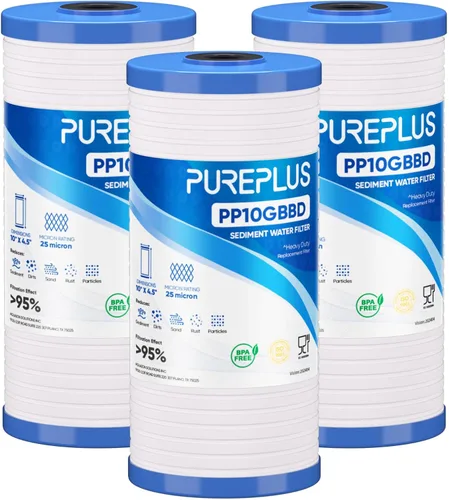 PUREPLUS AP810 Filtro de agua de sedimentos ranurados para toda la casa, cartucho de repuesto para 3M Aqua-Pure AP810, AP811, AP801, AP801-C,