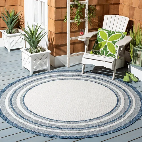 Miniatura 48 de SAFAVIEH Alfombra lavable al aire libre Courtyard Collection – 4' x 5'7", beige oscuro y beige, no desprende pelusa y fácil de limpiar, ideal