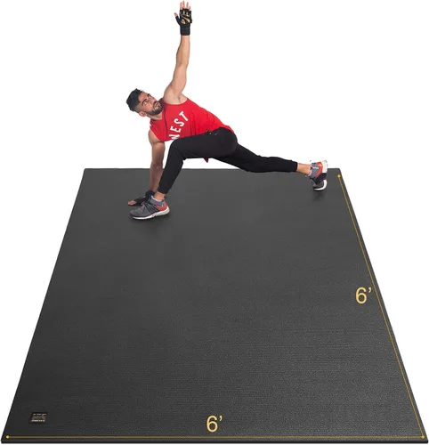 Miniatura 8 de GXMMAT Large Exercise Mat 6'x4'/6'x5'/6'x6'(7mm), Thick Workout Mats for Home Gym Flooring, Extra Wide Non-Slip Durable Cardio Mat, Shoe Friendly