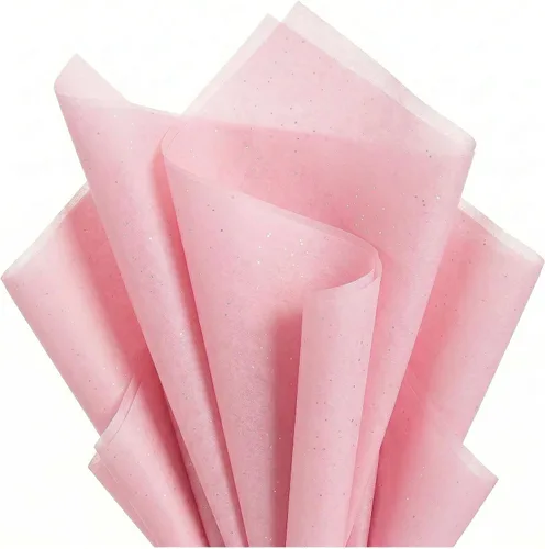 Miniatura 10 de Papel de seda blanco con purpurina para bolsas de regalo, 36 hojas de 14 x 20 pulgadas, papel de regalo reciclable para bodas, cumpleaños