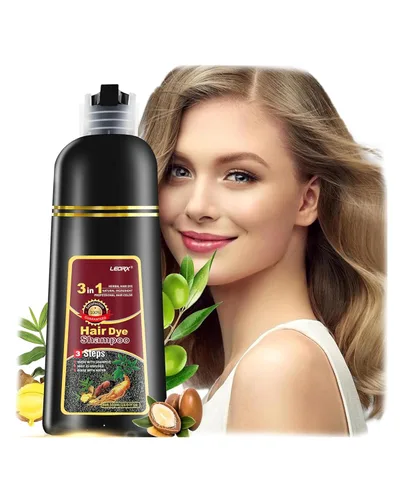Miniatura 19 de leorx Champú de tinte para el cabello, 3 En 1 Color Miel Claro Champú Tinte para el Cabello Para Refrescar el Cabello Instantáneo Champú Para Light