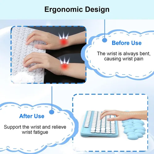 Miniatura 2 de Cloud - Reposamuñecas para teclado y alfombrilla para mouse con reposamuñecas con posavasos, ergonómico, lindo soporte para reposamuñecas de espuma